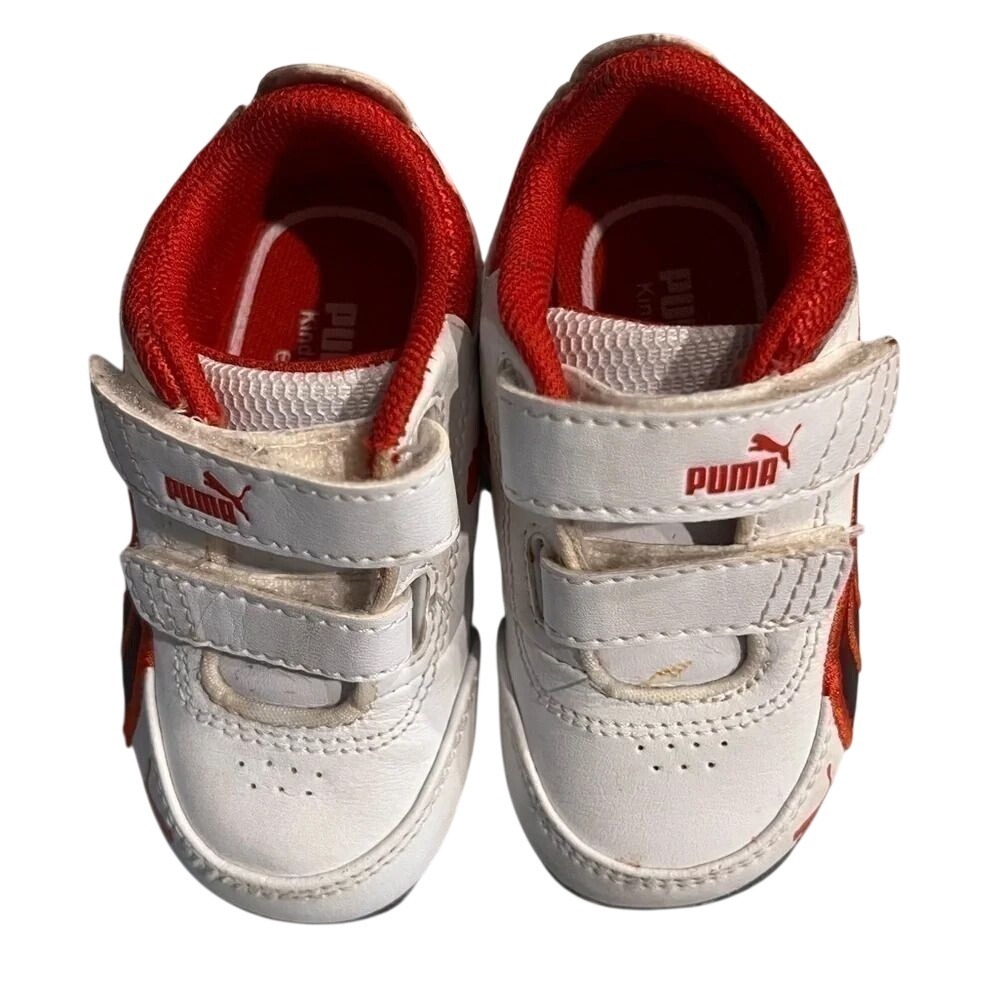 Puma Kinder-Fit EcoOrtholite Toddler Sneakers White Red Hook Loop Size 4C EUR 19